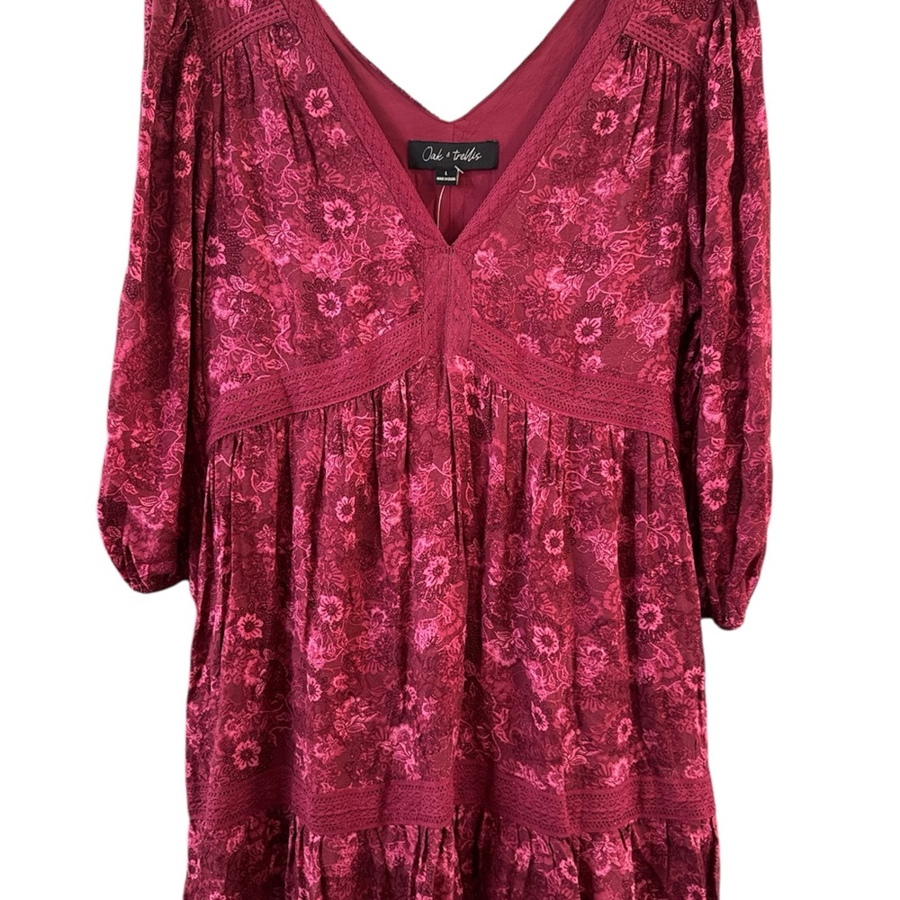 Women's Red Floral Dress Size L